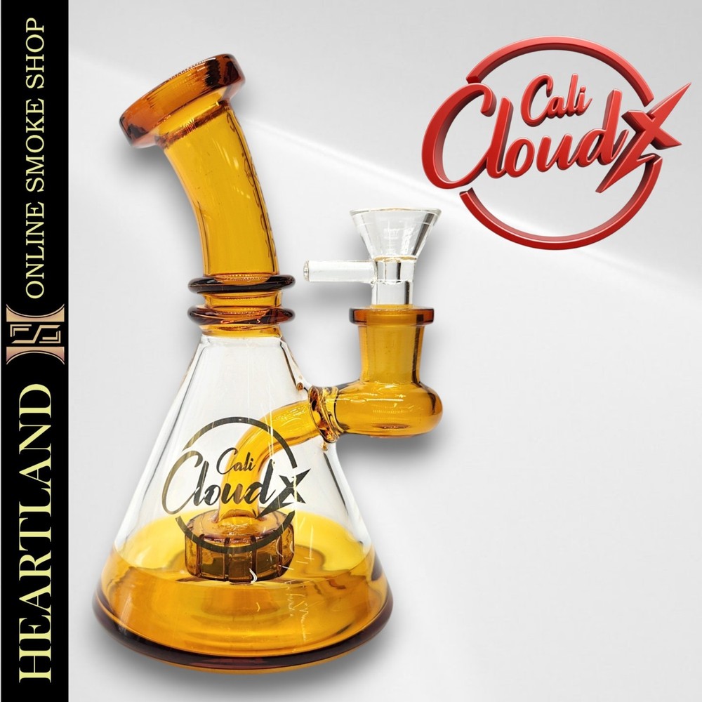 6" Mini Beaker Bong Glass Water Pipe CIRC PERC Small Hookah | Cali CloudX