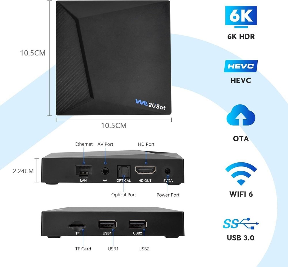 We2USat K3 PRO Android TV Box 4K HDR Set-Top Box