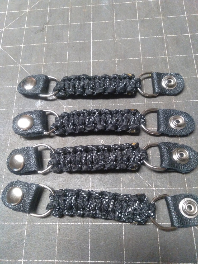 Vest extenders SOLID BLACK  para cord REFLECTIVE!!!! STRONG!! By Stitch!!!!