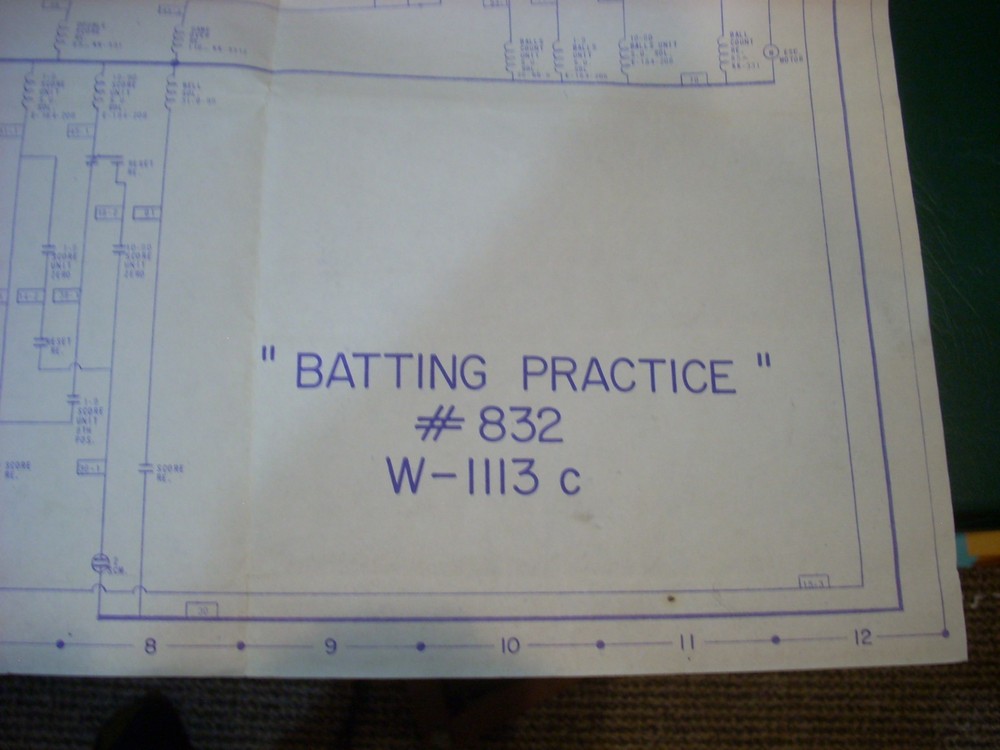 Irving Kaye Batting Practice Original 1965 Game Schematic