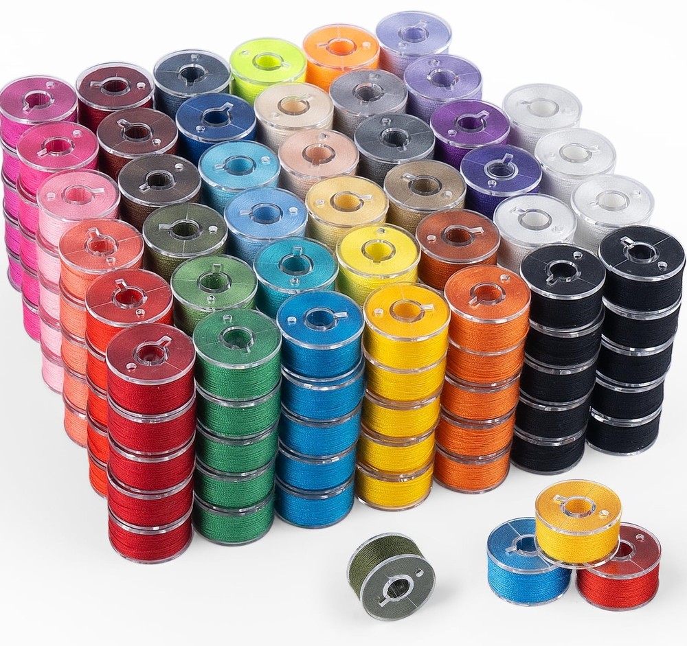 210 Pcs SizeA Class15 Sewing Bobbins 36 Colors 60WT Nylon Thread