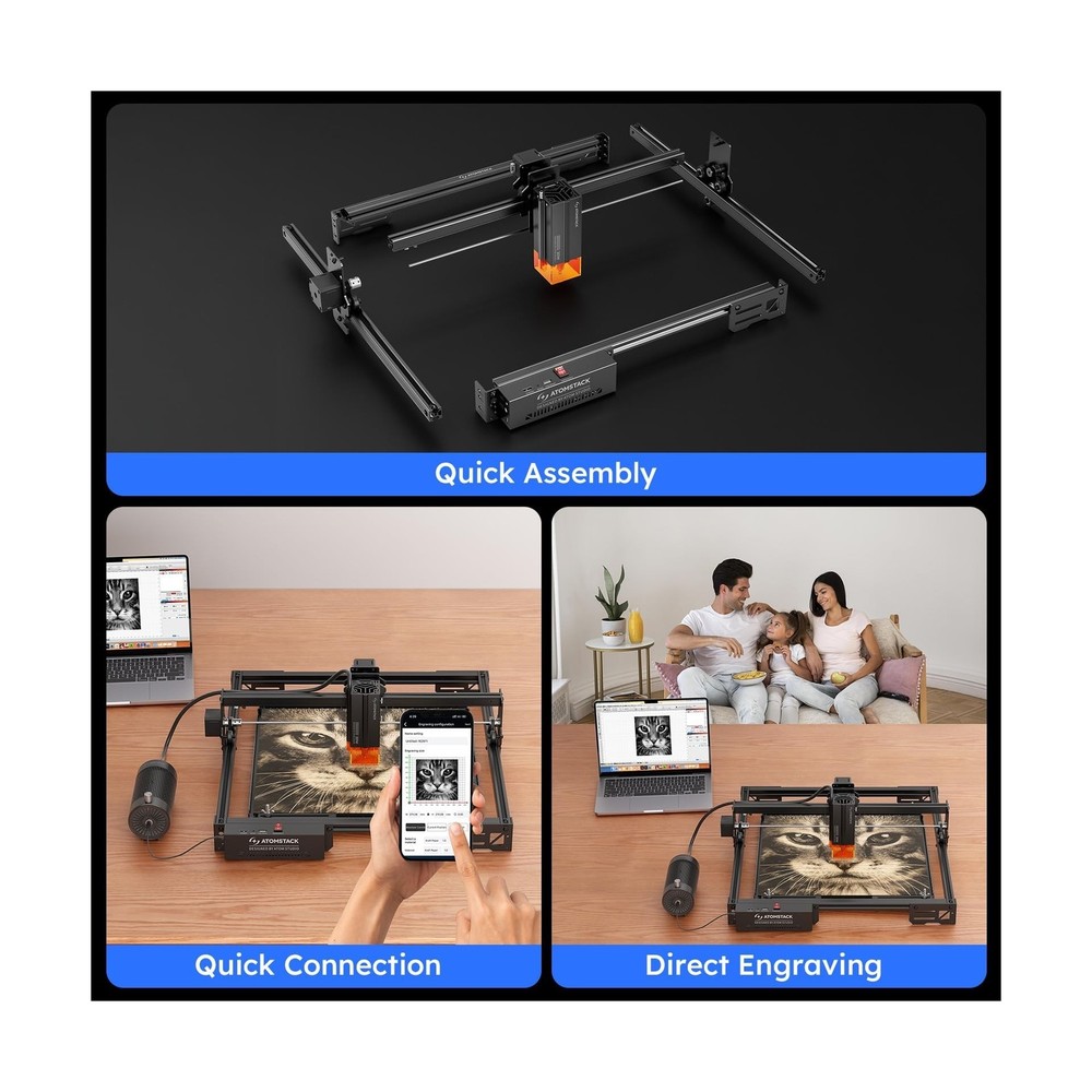 ATOMSTACK 20W Laser Engraver, A20 PRO V2 Laser Cutter, High Accuracy Laser En...