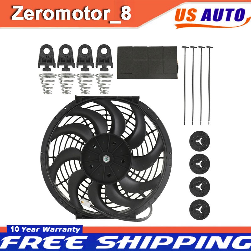 12" 12 Inch 80W 12V Universal Push / Pull Electric Slim Radiator Cooling Fan