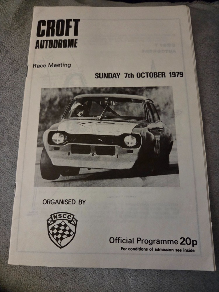 Official programme Croft Autodrome Race Meeting October 7th 1979