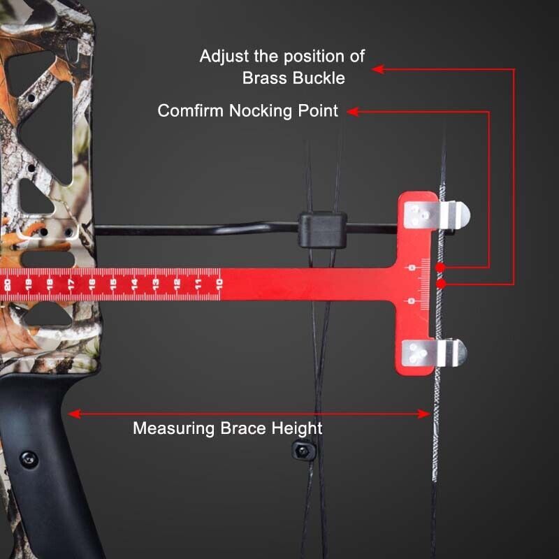 Archery Bow String Nocking Points Pliers with T Shape Turning Bow Square Ruler