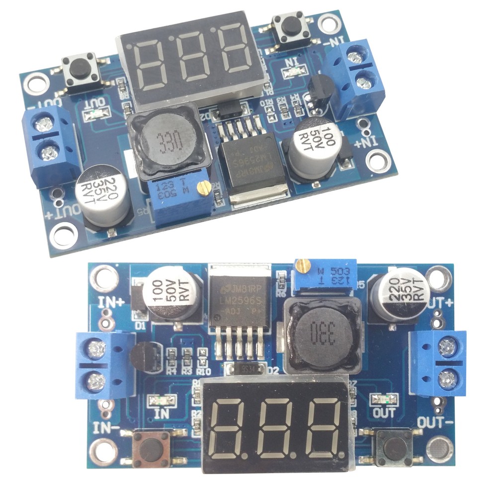 2pcs LM2596 DC-DC Buck Converter Adjustable Step-Down 3A Power Module LED Voltme