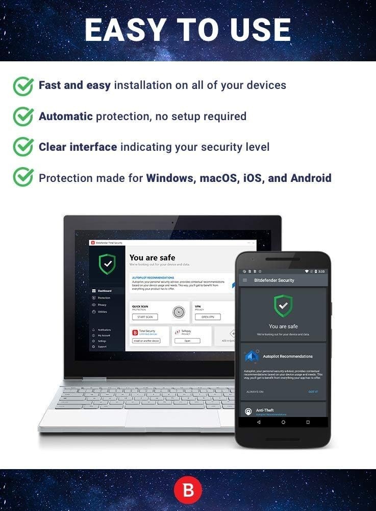 Complete Antivirus & Internet Security Suite - Total Security 2025 for 5 Devices