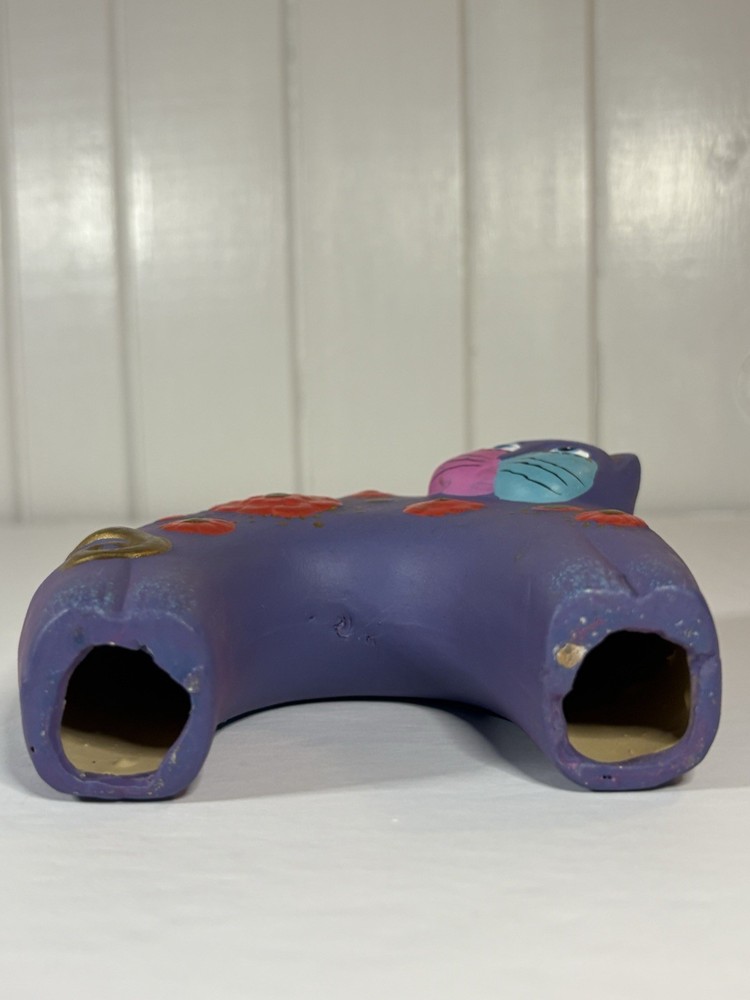 Laurel Burch Arching Ceramic Cat Purple