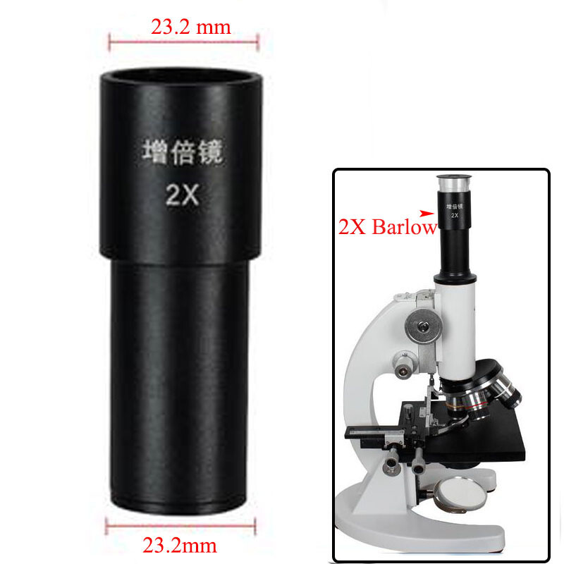 2X Microscope Barlow Eyepiece Magnification Lens 23.2mm f Biological Microscope