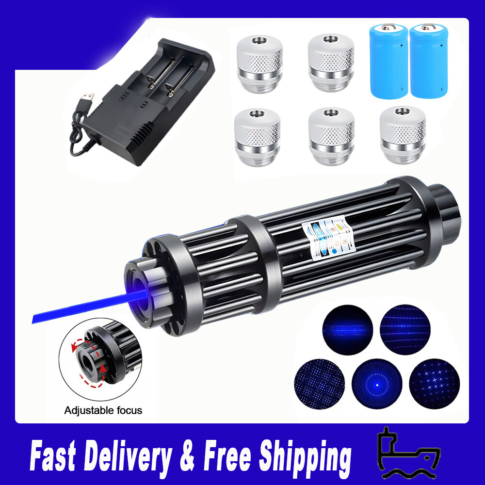 New High Power Blue Llight Burning Laser Pointer Visible Dot Torch Light