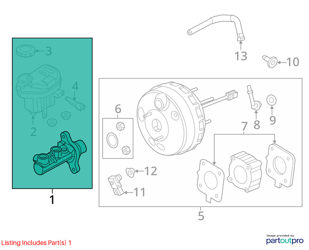 2013-2019 Ford Taurus Brake Master Cylinder VQTUC