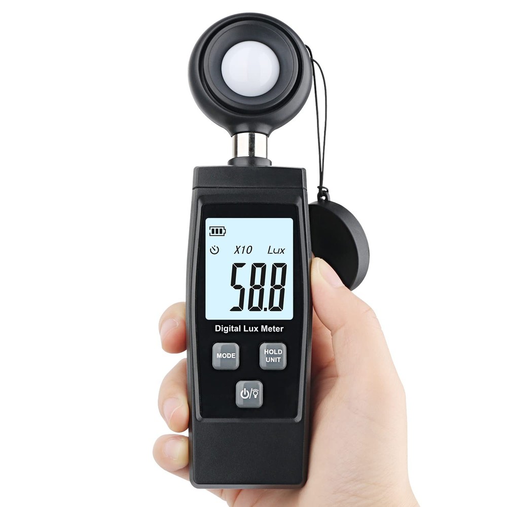 1 Pack Handheld Light Meter, 200,000 Lux, Digital, Photometer, Sensor, Plants