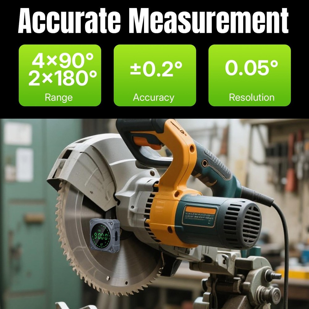Mcbazel Professional Digital Angle Finder, 4-side Strong Magnetic Angle...