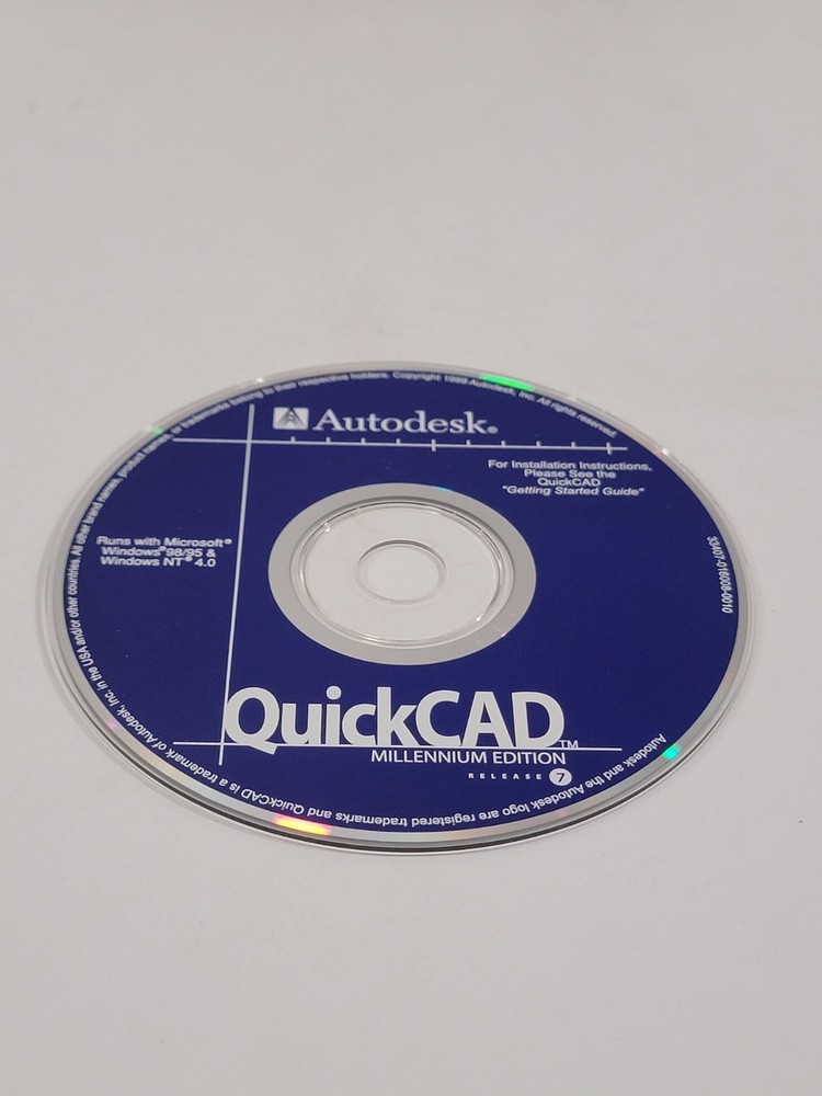 Autodesk QuickCAD PC CD-ROM Software, Millennium Edition - Disc Only