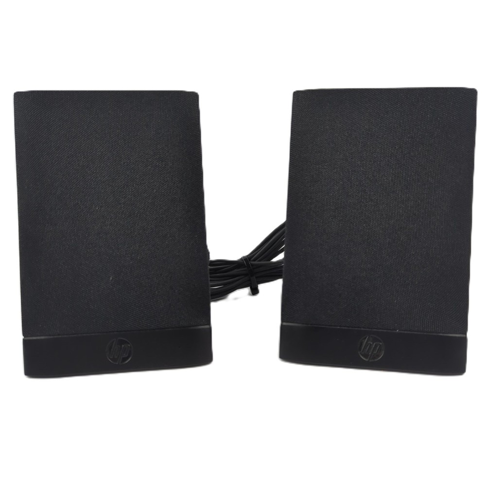 HP H204B USB Powered Flat Computer Speakers Black Wired Desktop Laptop Tested