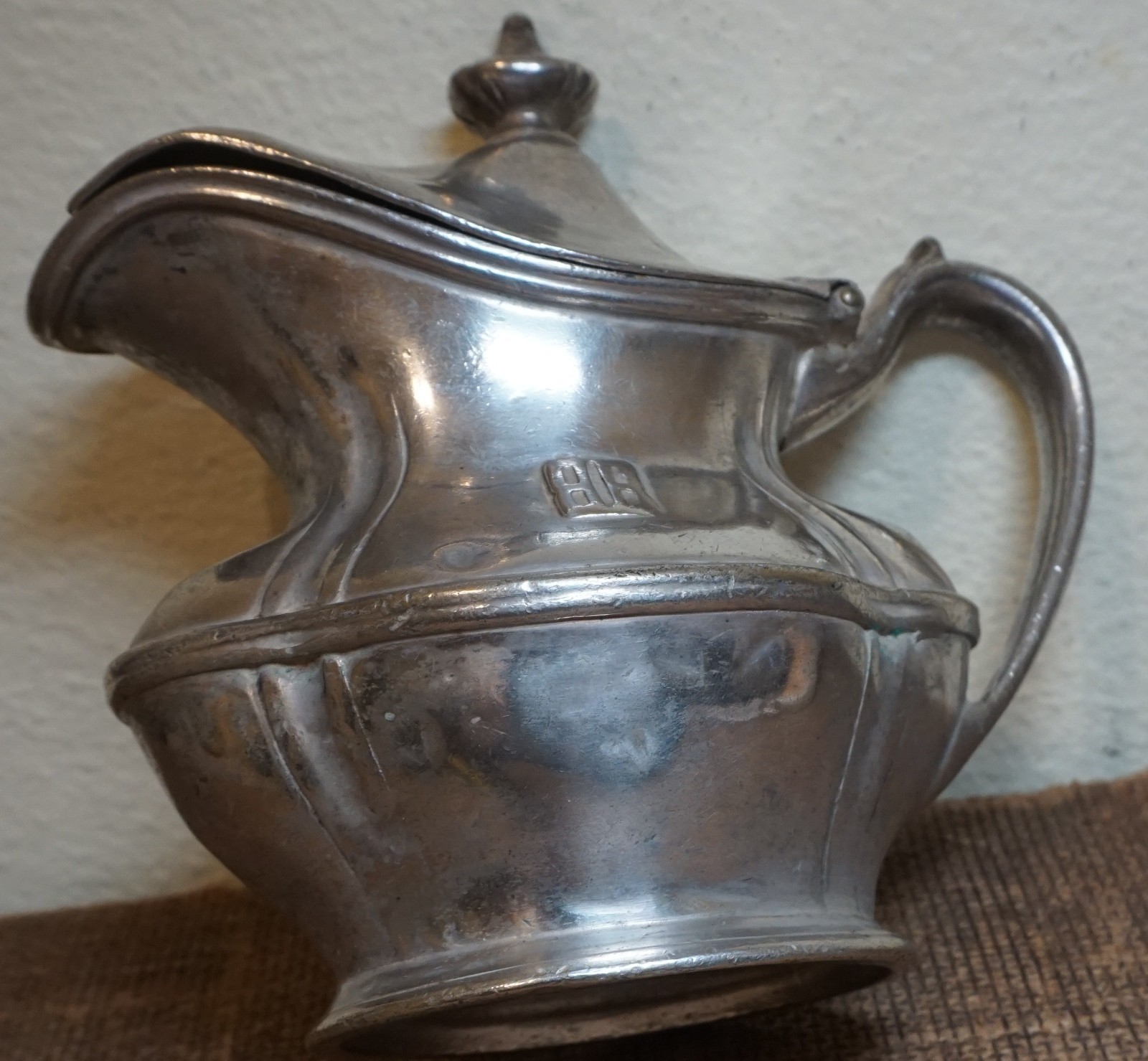 1937 BR (BURLINGTON ROUTE RR) SILVER SOLDERED CREAMER w/lid REED & BARTON 7oz