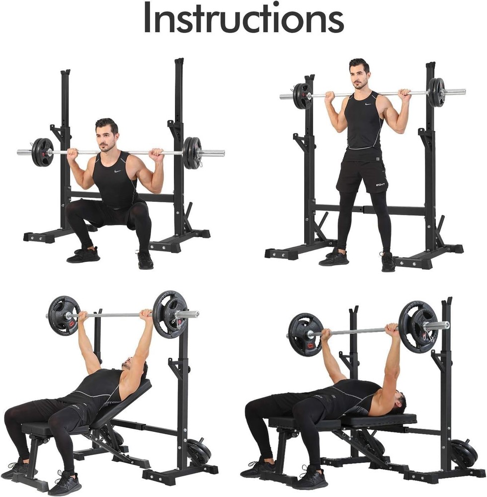 Multi-Functional Barbell Rack with Safety Locking