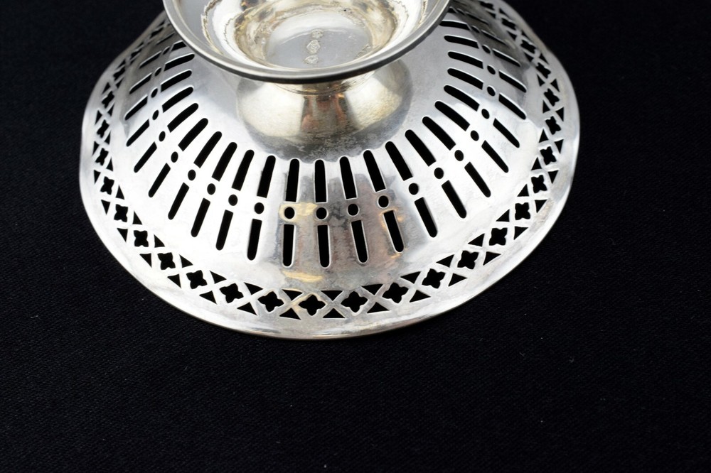 German .800 Silver Pierced Small Bon Bon Pedestal Base Small Dish