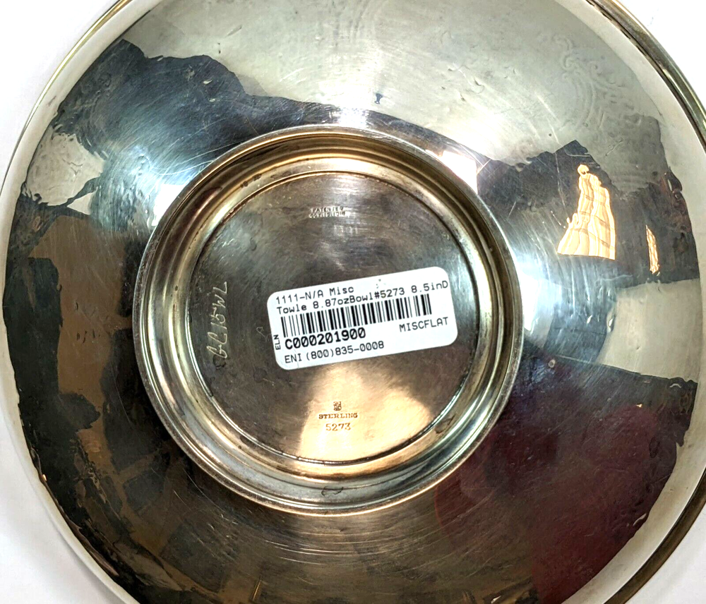 Towle Silversmith Sterling Silver Bowl #5273, 7.5" Diameter