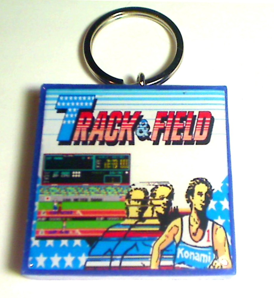 Track & Field  Arcade Coin Door accessory Keychain