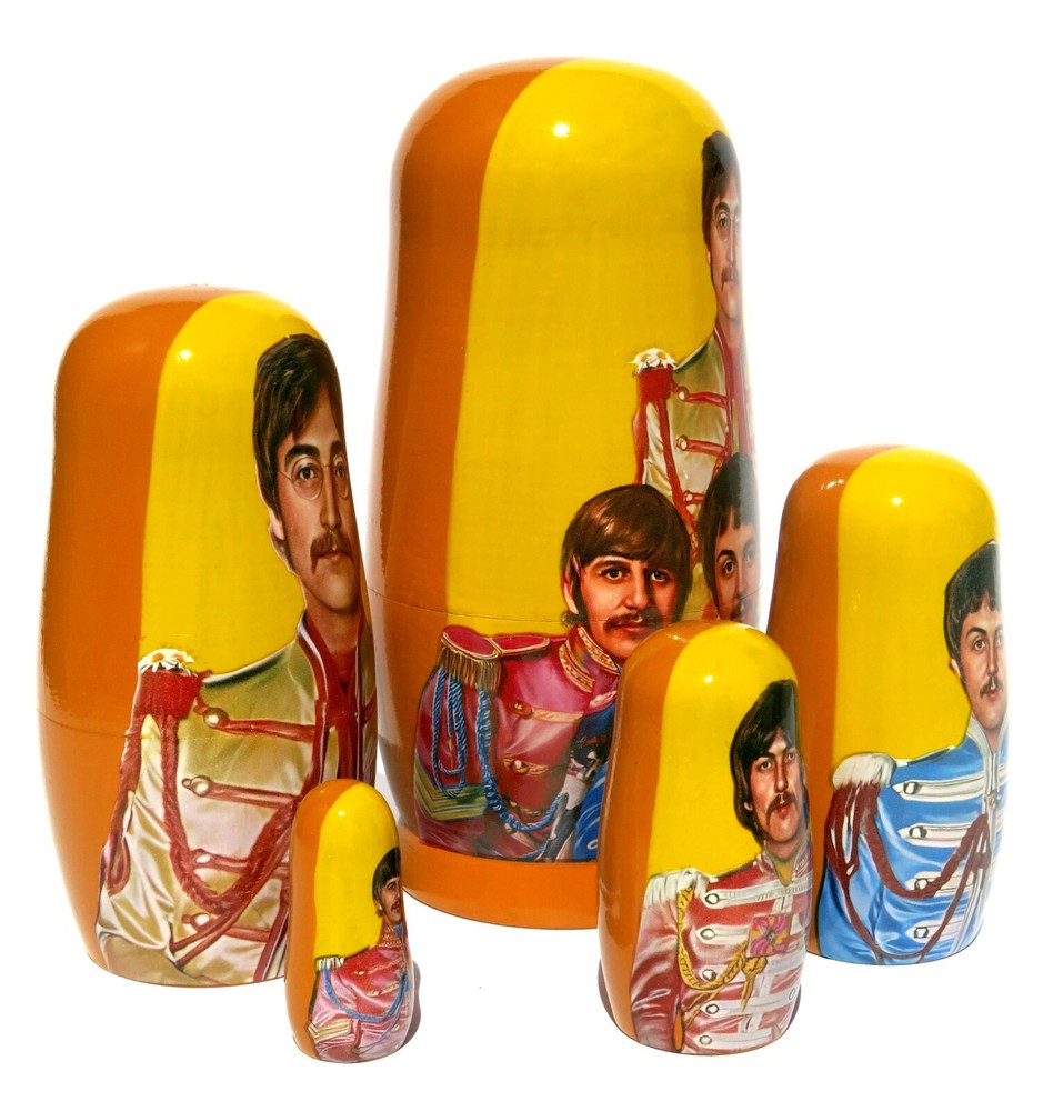 Beatles SGT. Pepper's 5 PC Russian Style Nesting Dolls, Stacking Egg Toy Set