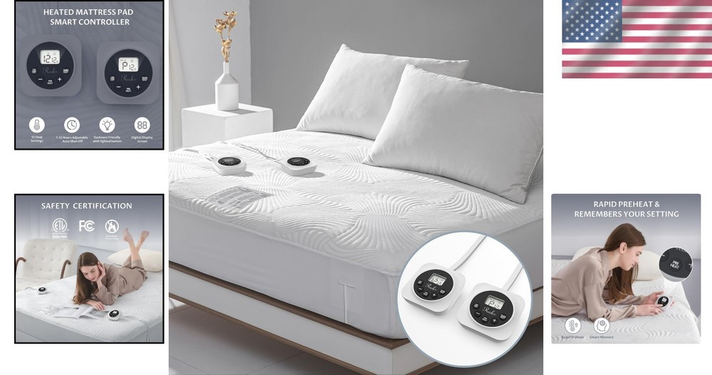 Queen Electric Heated Mattress Pad - Lighted Controls & Enhanced Safety Features