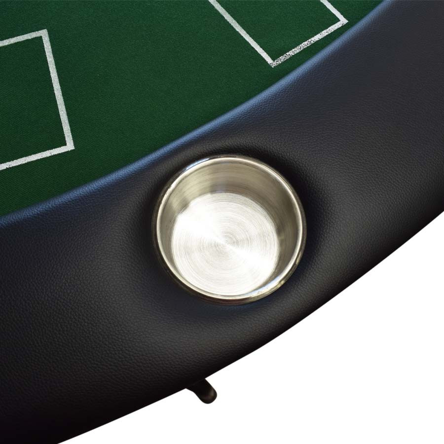 71" Blackjack Table With Folding Legs, Green Layout, Jumbo Drink Holders