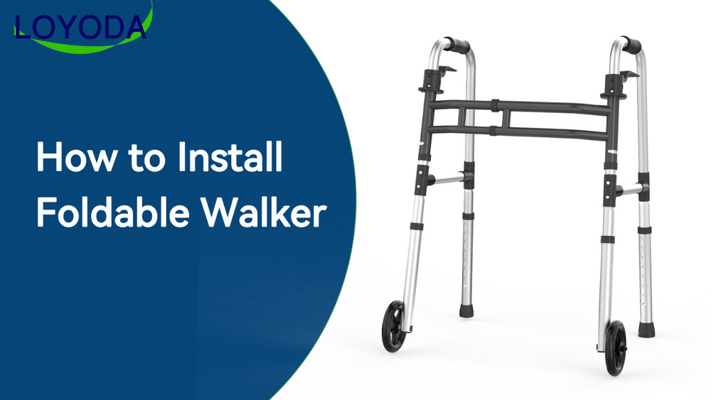 Lightweight Folding Walker for Seniors, Adjustable Height & Width, 5'' Front Whe