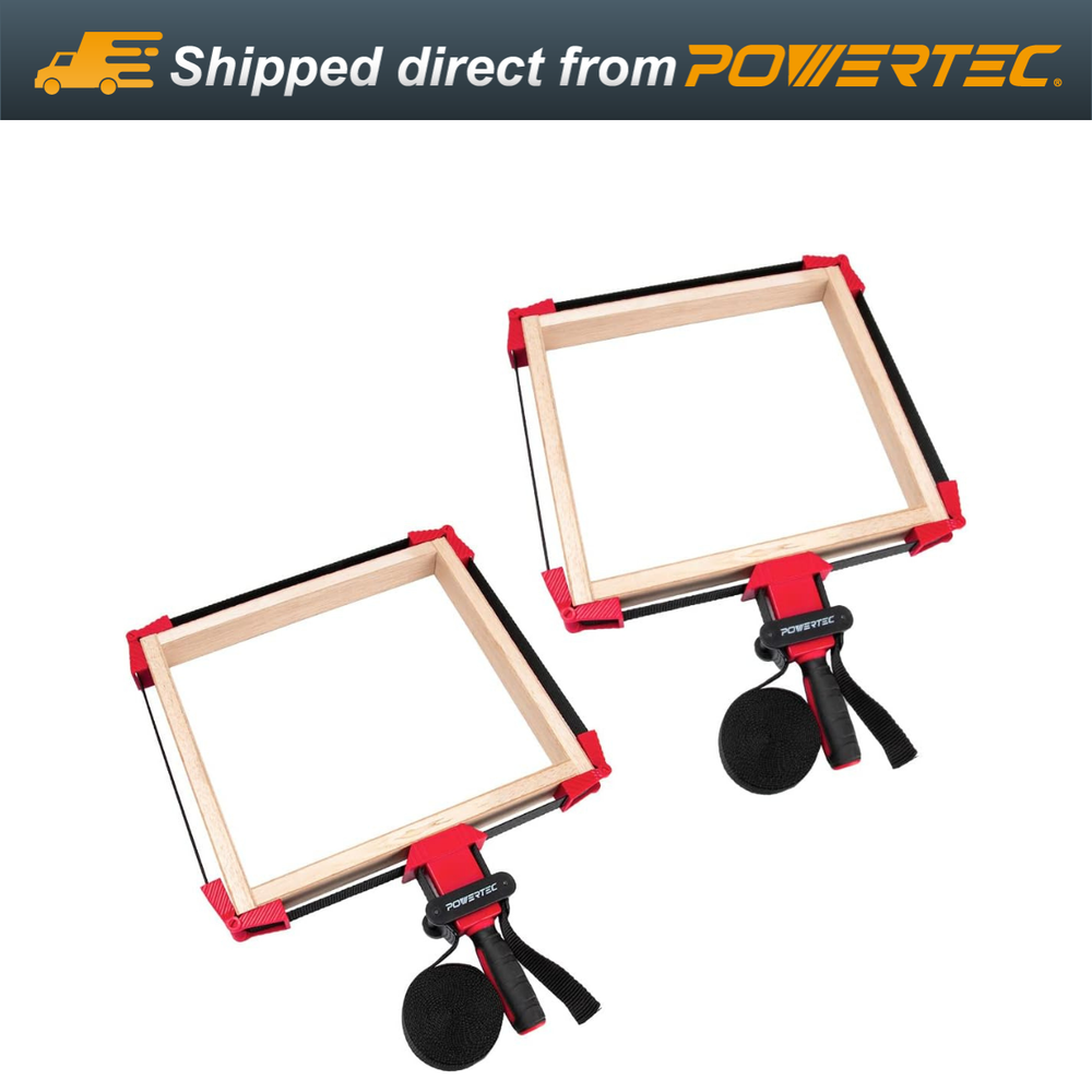 POWERTEC Deluxe Polygon Quick Release Band Clamp | Frame Clamping Strap Holder