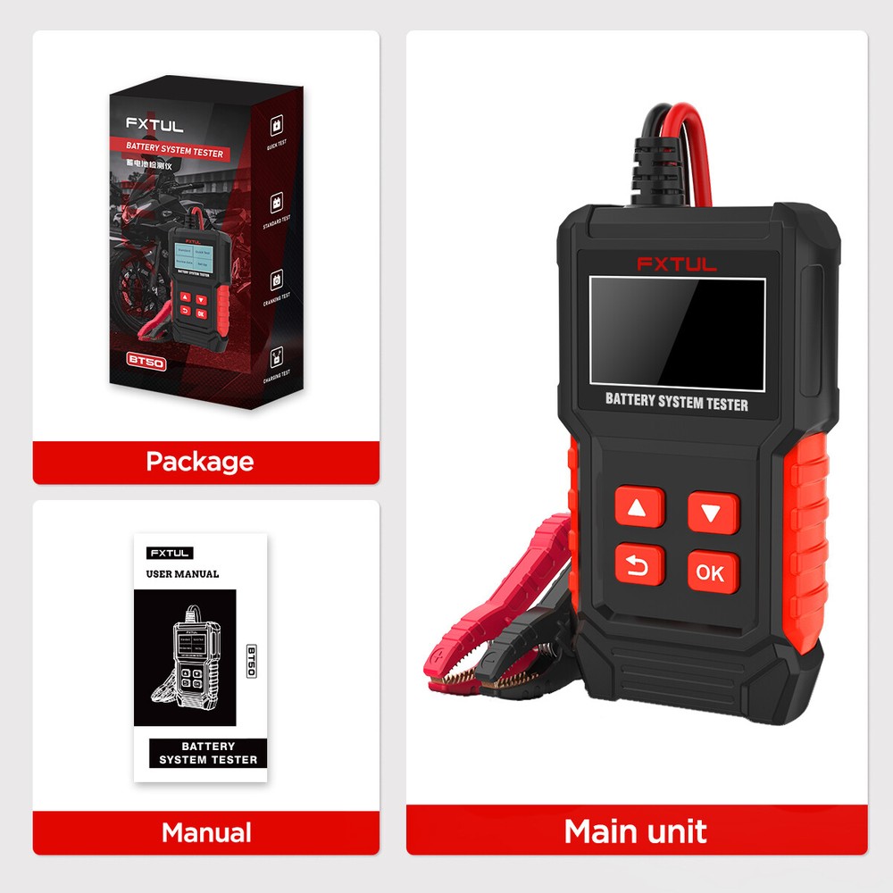 Motorcycle Battery Tester Battery Load Tester Cranking Charging System Analyzer