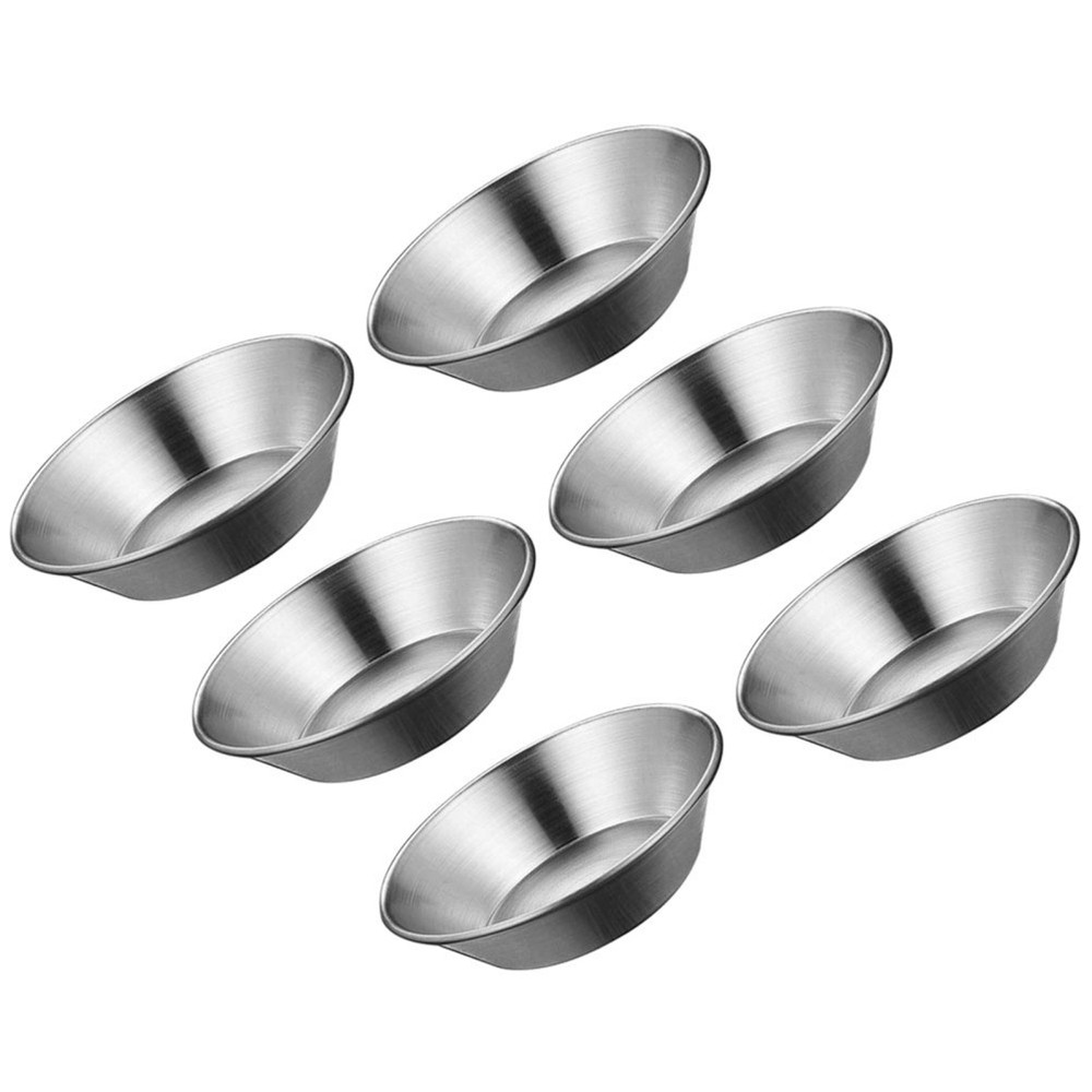 6 Pcs Aluminium Alloy Egg Tart Mold Smooth Surface Baking Pan
