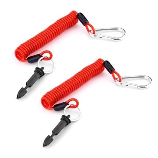 2pcs Trailer Brake Away Cable, 6ft High Rebound Spring Towing Coiled Wire