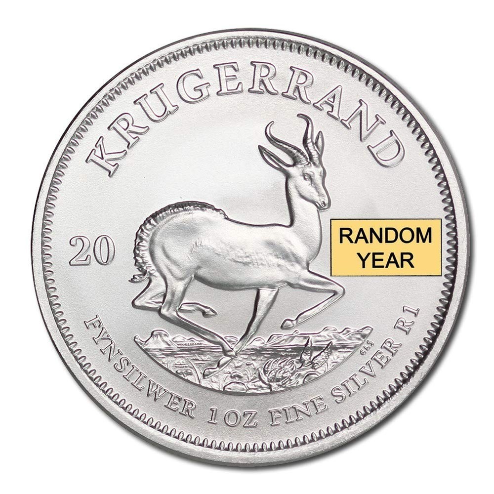 Random 1 oz Brilliant Uncirculated Silver Krugerrand - Certified Authentic