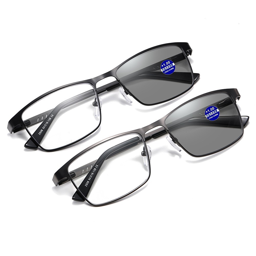Metal Progressive Multifocus Reading Glasses Bifocal Presbyopic Readers