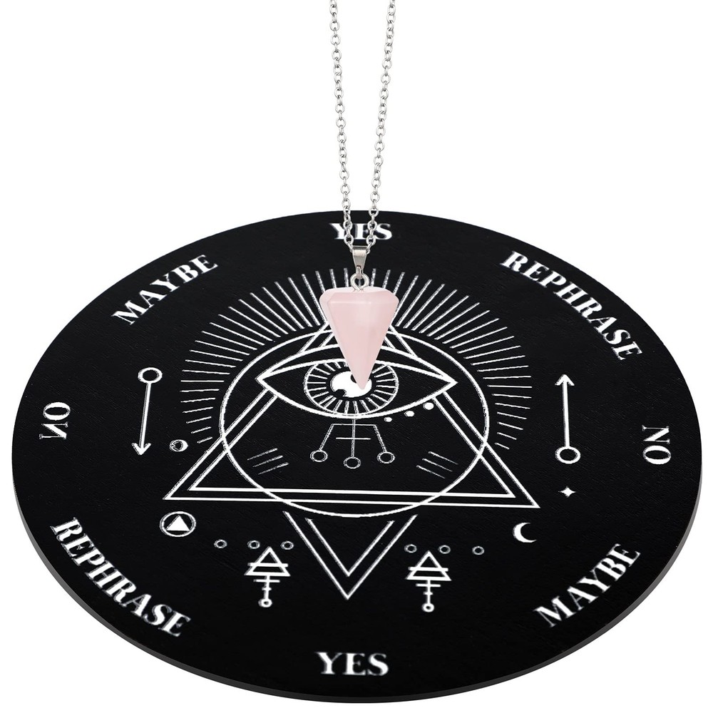 Pendulum Board Set Wooden Dowsing Divination Board Metaphysical Message with