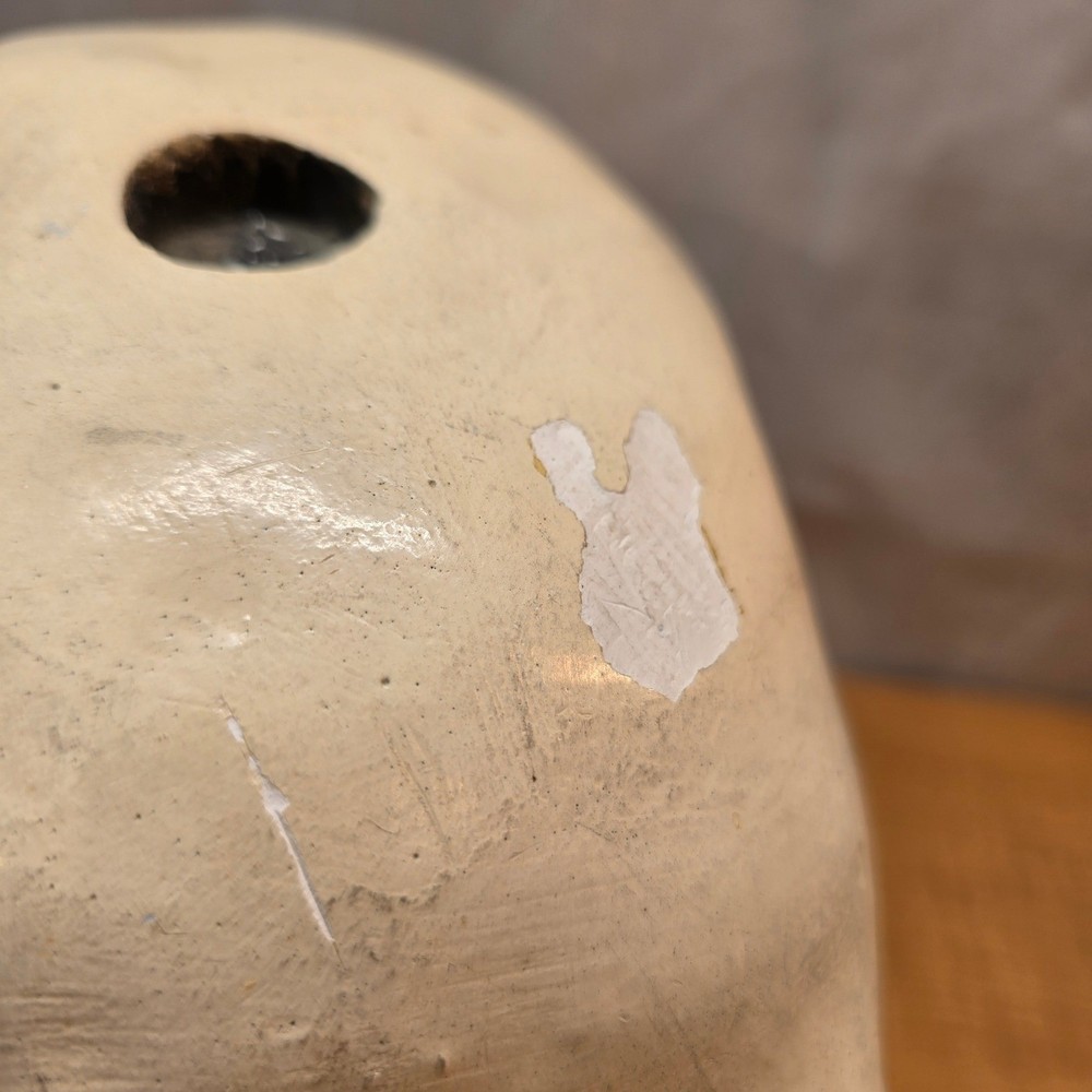 Large 9" Ceramic Human Skull from Mexico Decorative Heavy