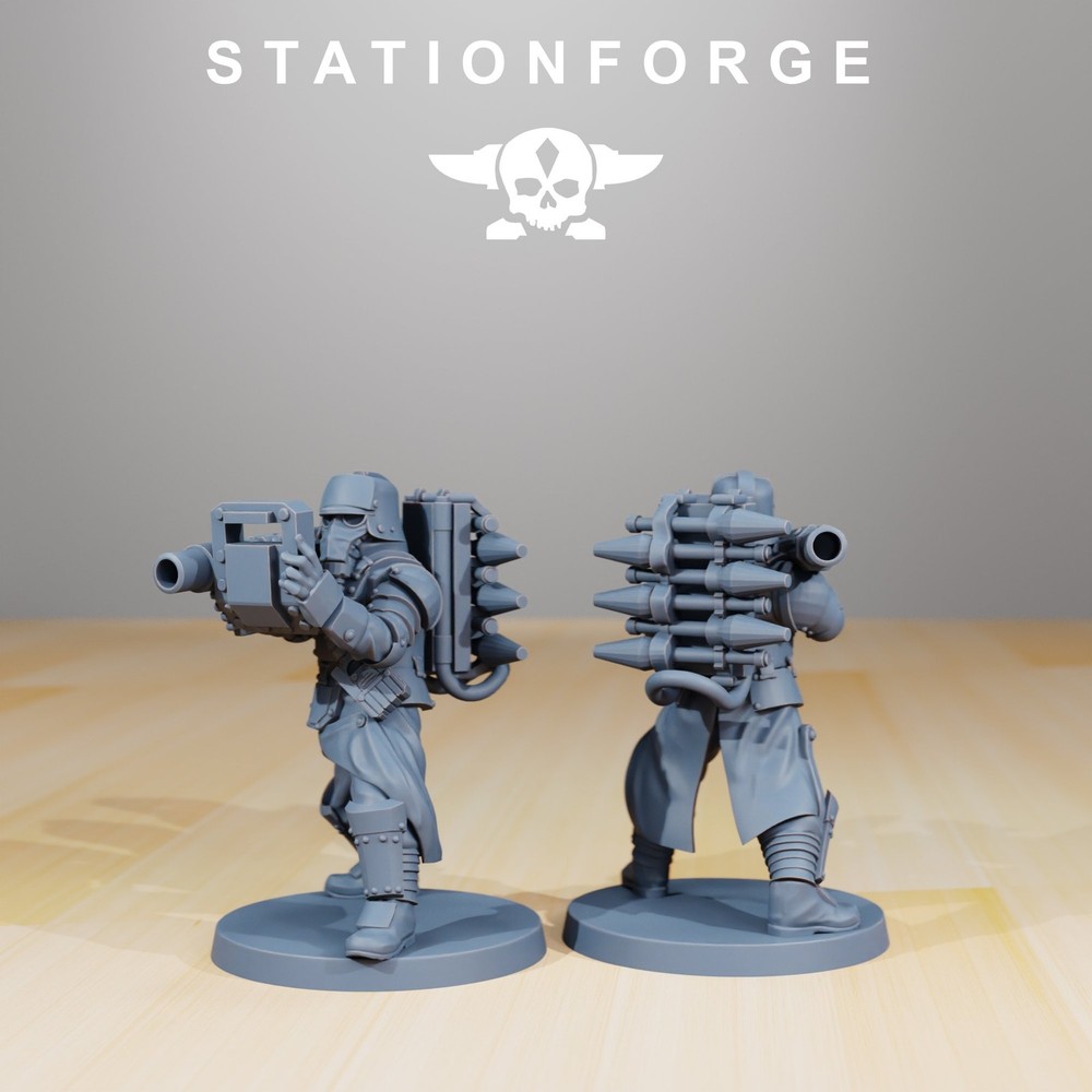 GRIM GUARD ARMORED SOLDIER WITH MISSILE LAUNCHER