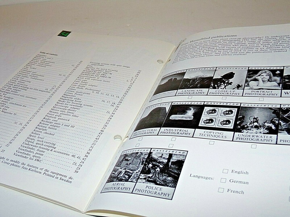 Hasselblad Cameras and Equipment Catalog