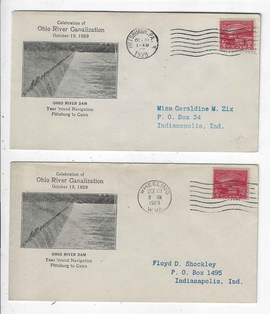 FDC's # 681-13 x 7 cxls -- Ohio River -- Shockley