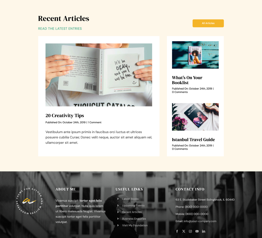 Author Website Design with Free VPS Web Hosting and Installation