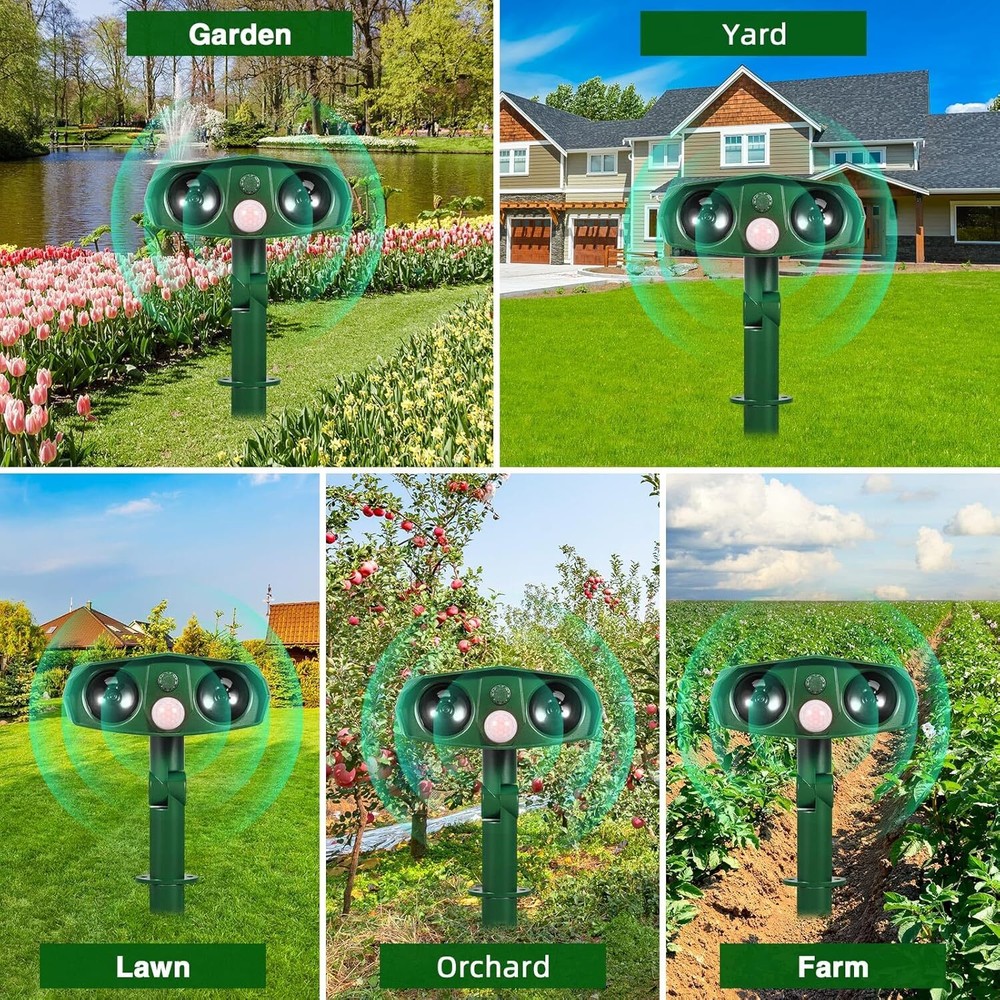 Ultrasonic Cat and Multiple Animal Deterrent Set