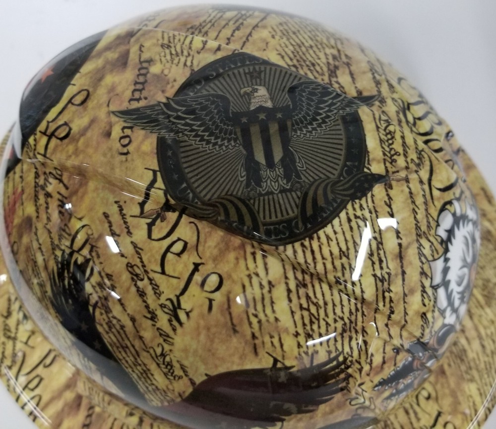 NEW FULL BRIM Hard Hat custom hydro dipped CONSTITUTIONAL AMENDMENT USA EDITION