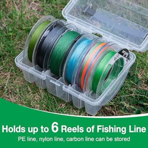 Fishing Line Storage Box 1/2Pcs, 6(2 Large + 2Pcs - 6 Slots Spool Storage Box