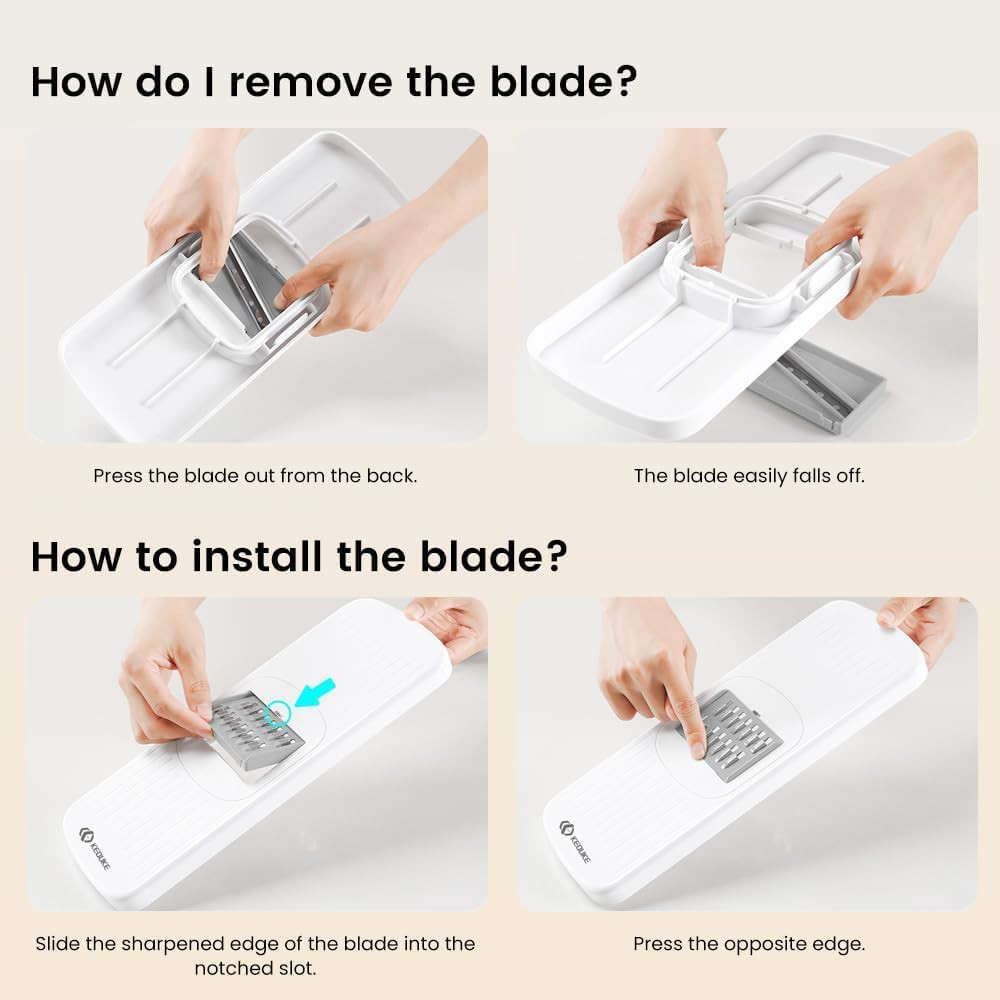8-In-1 Vertical Vegetable Chopper Mandoline Slicer with Container White - Safe T