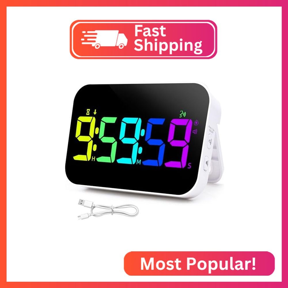 TXL Kitchen Timer for Cooking, Rechargeable Digital Magnetic Timer with Large LE
