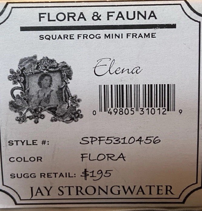 Jay Strongwater - ELENA - "Square Frog Mini Frame"