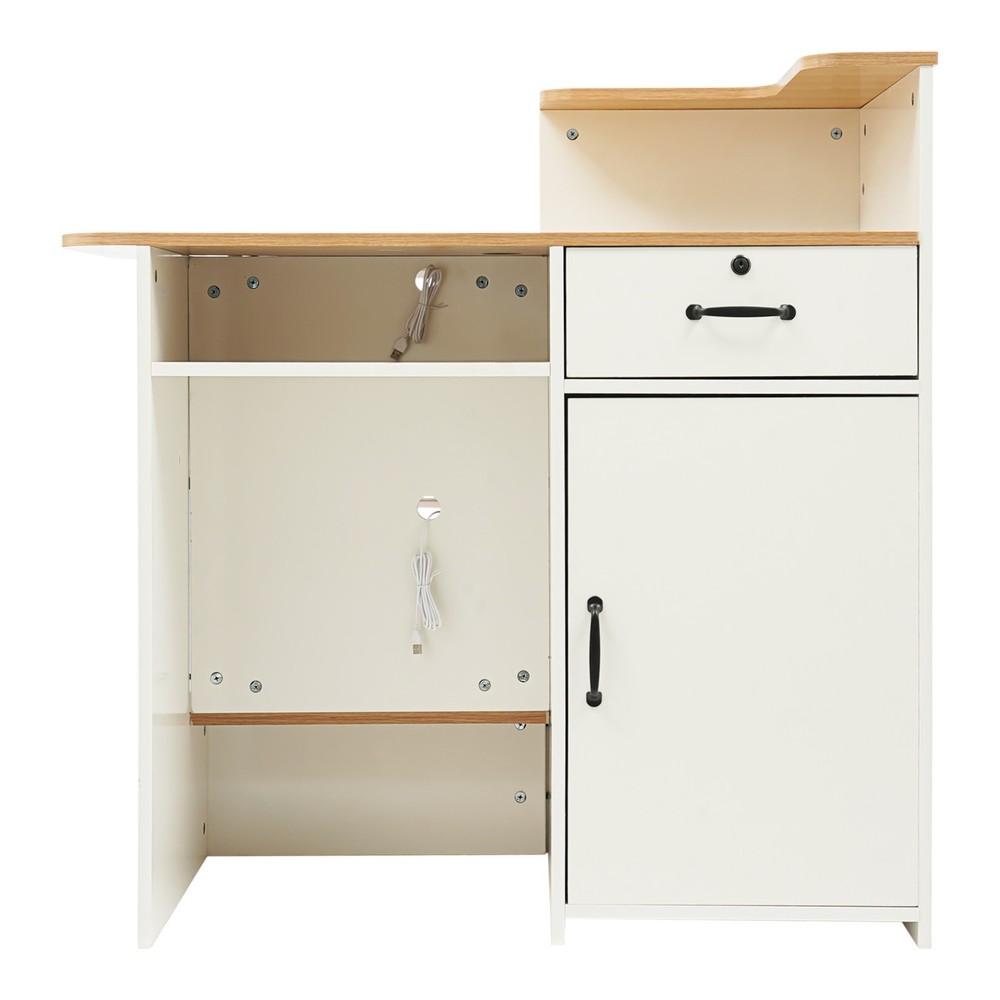 White Modern Reception Desk Receptionist Front Desk Commercial Reception Table