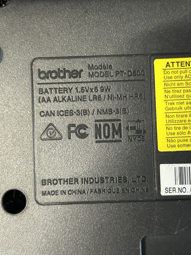 Brother Printer PTD600 PC Connectible Label Maker - Black