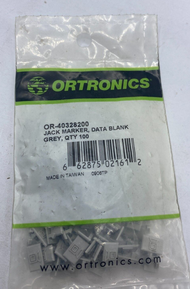 ORTRONICS OR-40328200 JACK, DATA BLANK, GREY QTY:100🔔
