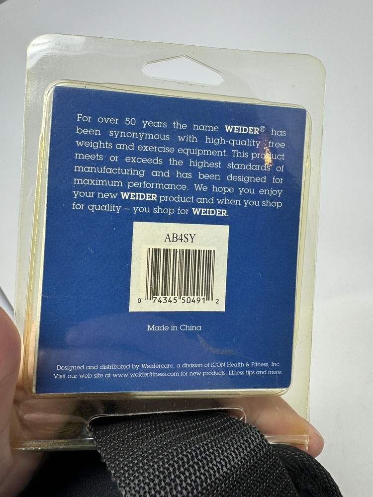 Weider Contoured Lifting Belt Band Size Small Black